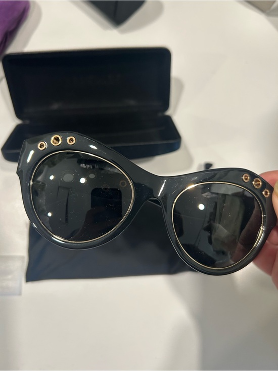 Versace Accessories - Versace Black Sunglasses with Gold Accents